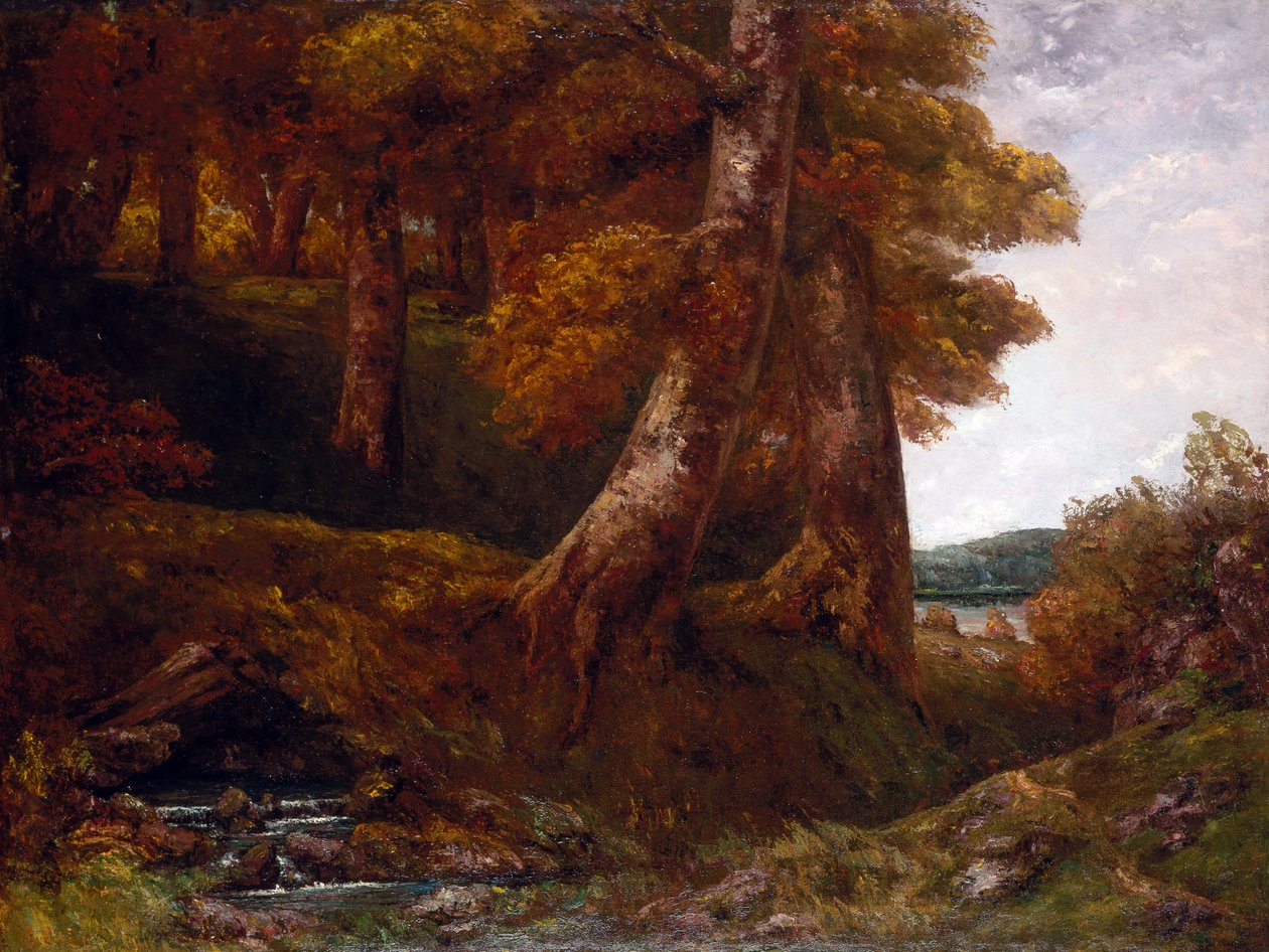 Sisääntulo metsään, n. 1855 (öljy kankaalle) tekijältä Gustave Courbet