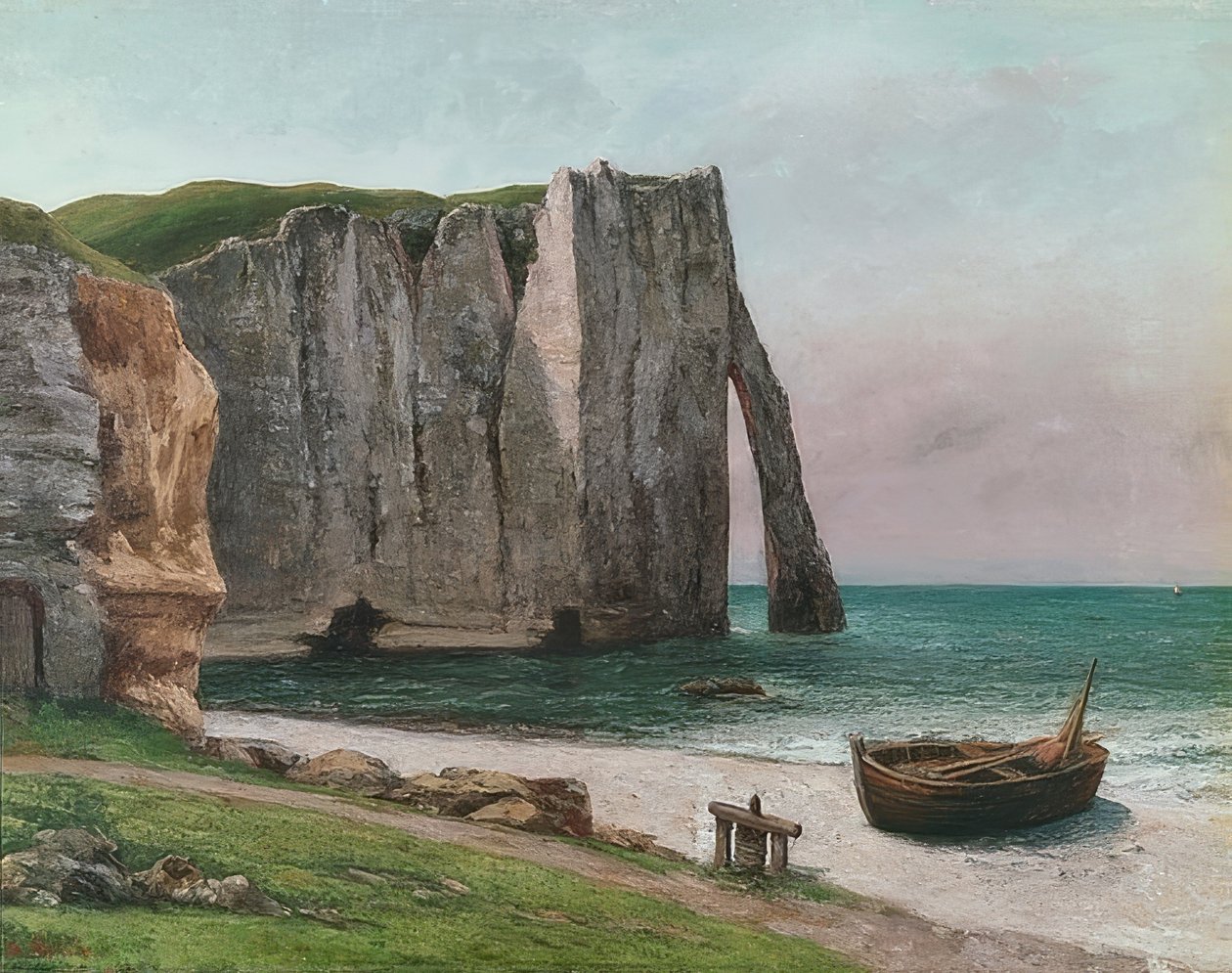 Felsen von Etretat (Étretatin kallio). Öh 1869 tekijältä Gustave Courbet