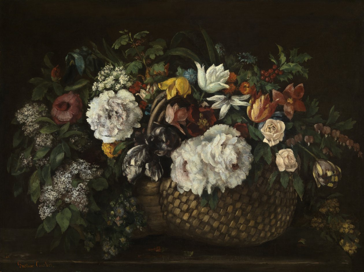 Kukat korissa tekijältä Gustave Courbet