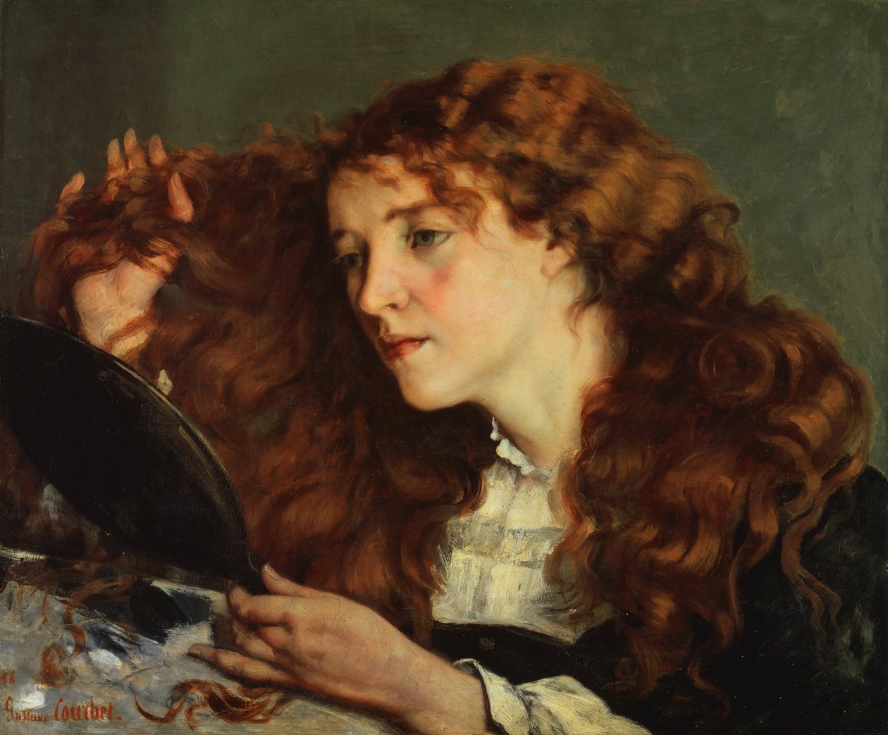 Ranskalainen:  Jo, la belle Irlandaise Jo, kaunis irlantilaistyttö tekijältä Gustave Courbet