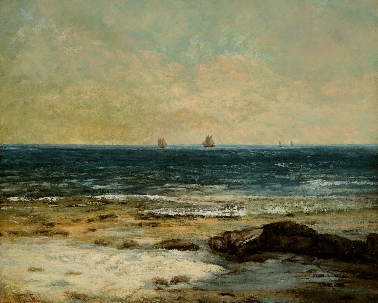 Ranska: Les Bords de la mer à Palavas tekijältä Gustave Courbet