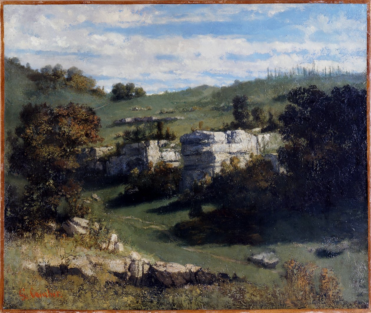 Ranska: Paysage du Jura
Saksa: Landschaft des Jura tekijältä Gustave Courbet
