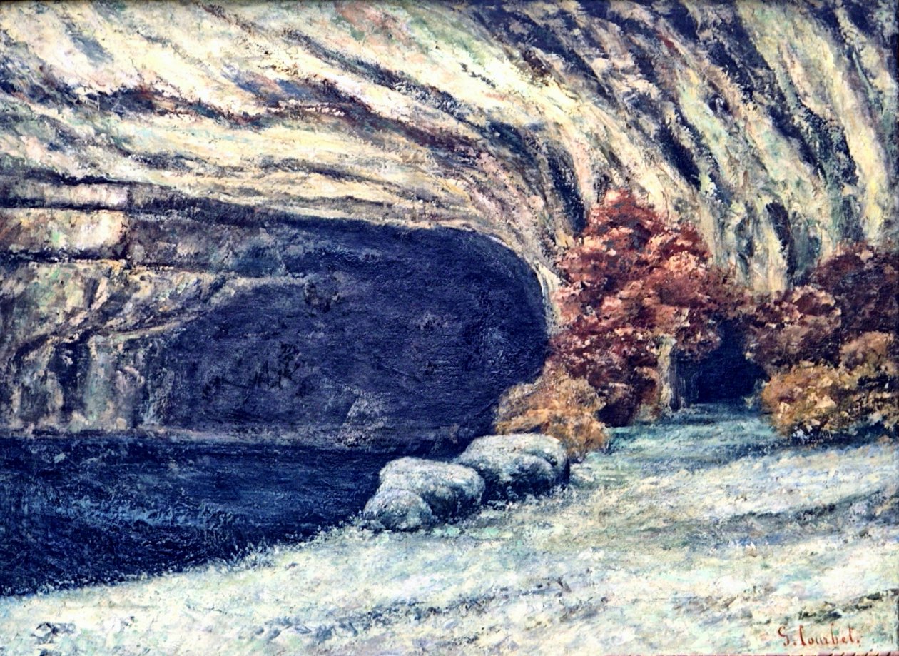 Lumipeitteinen Loue-luola tekijältä Gustave Courbet