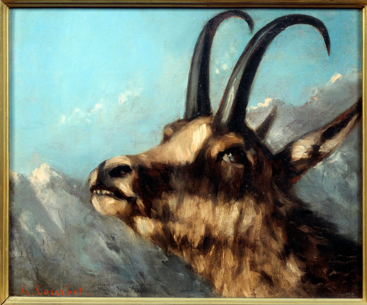Gustave Courbetin säämiskämaalauksen johtaja tekijältä Gustave Courbet