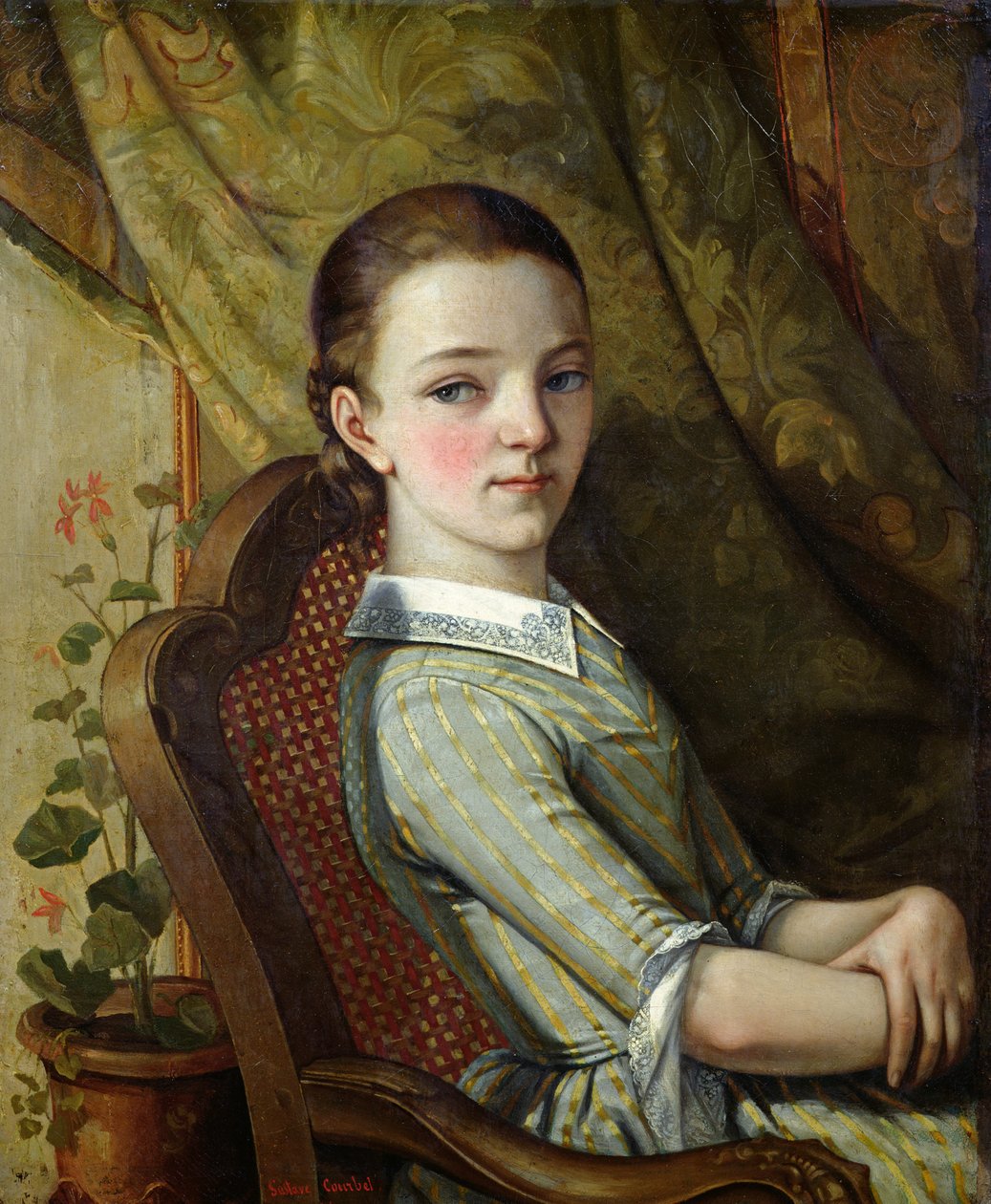 Juliette Courbet (1831-1915) 1844 (öljy kankaalle) tekijältä Gustave Courbet