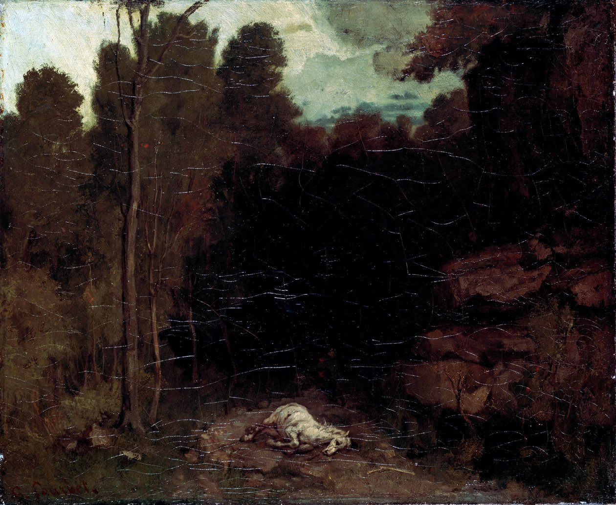 Maisema kuolleen hevosen kanssa, 1850-luku. tekijältä Gustave Courbet