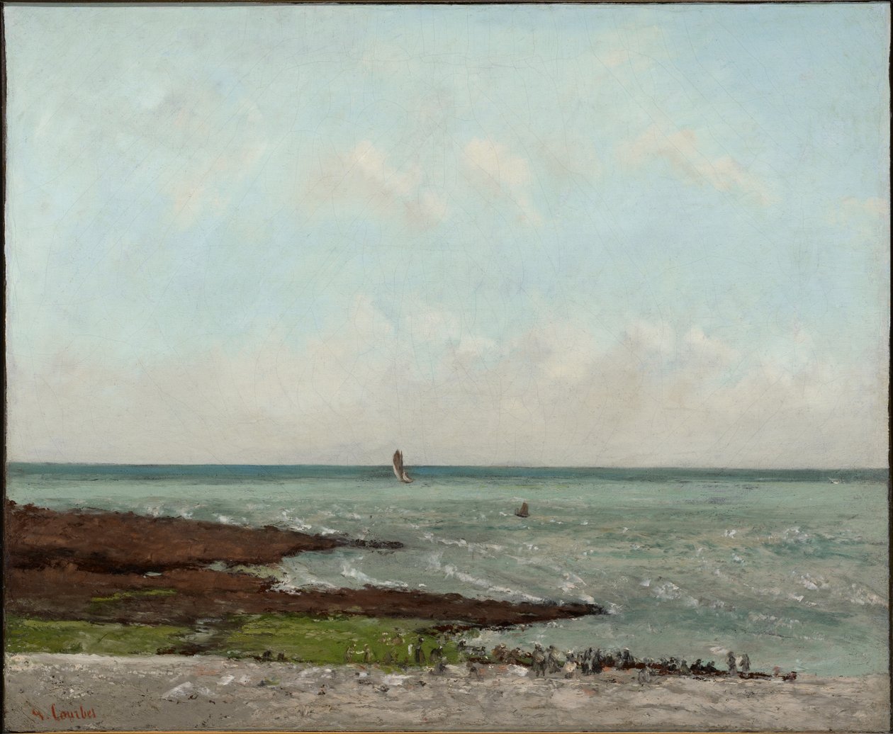 Pesijättäret laskuveden aikaan, Étretat tekijältä Gustave Courbet