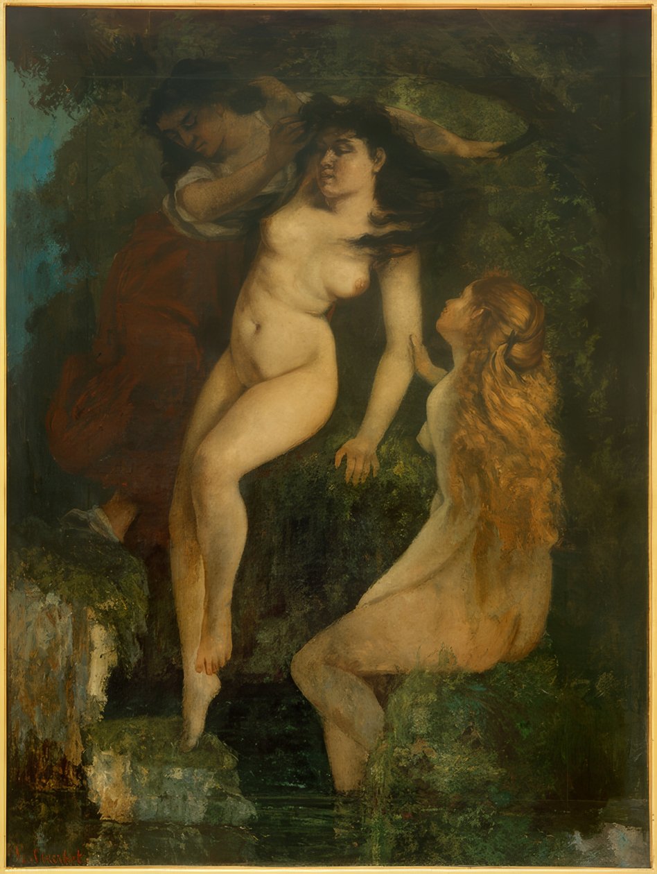 Kolme uimaria tekijältä Gustave Courbet