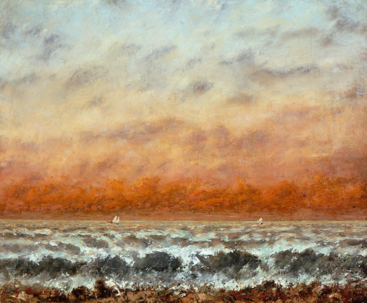 Marine (öljy kankaalle) tekijältä Gustave Courbet
