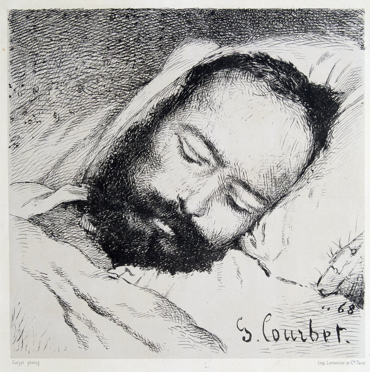 Proudhonin ruumismuotokuva, 20.1.1865 - Gustave Courbet tekijältä Gustave Courbet