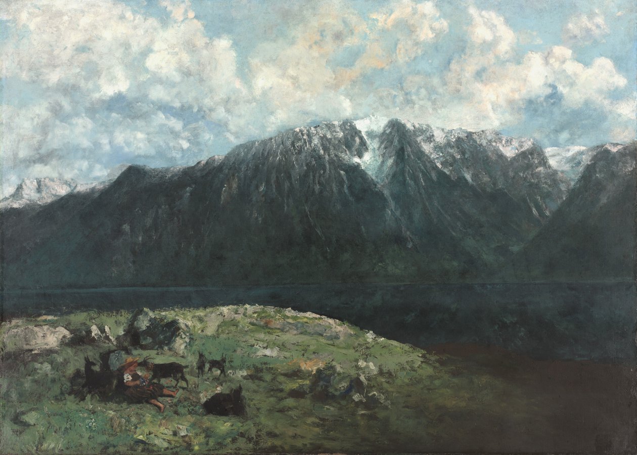 Panoraamanäkymä Alpeille, Les Dents du Midi tekijältä Gustave Courbet