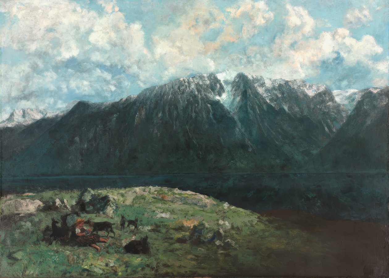 Panoraamanäkymä Alpeille, Les Dents du Midi tekijältä Gustave Courbet