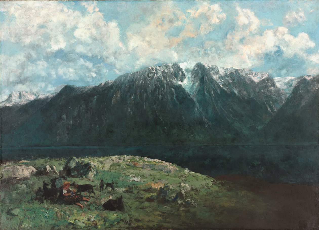 Panoraamanäkymä Alpeille, Les Dents du Midi, 1877 tekijältä Gustave Courbet