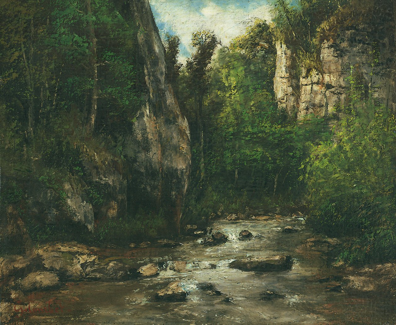 Maisema lähellä Puit Noiria lähellä Ornansia, vuoden 1872 jälkeen tekijältä Gustave Courbet
