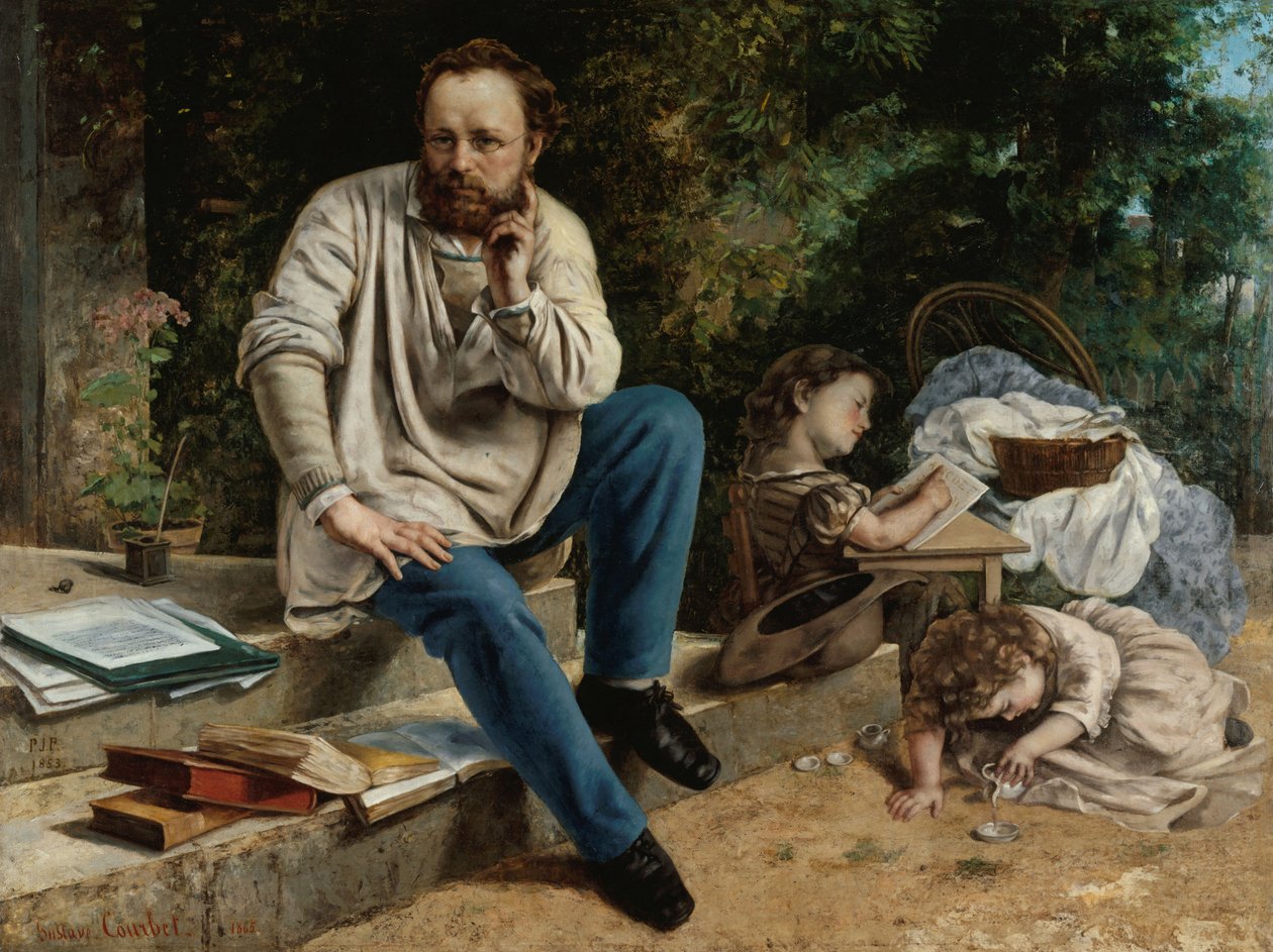 Pierre-Joseph Proudhon 1809-1865 ja hänen lapsensa, 1865. tekijältä Gustave Courbet