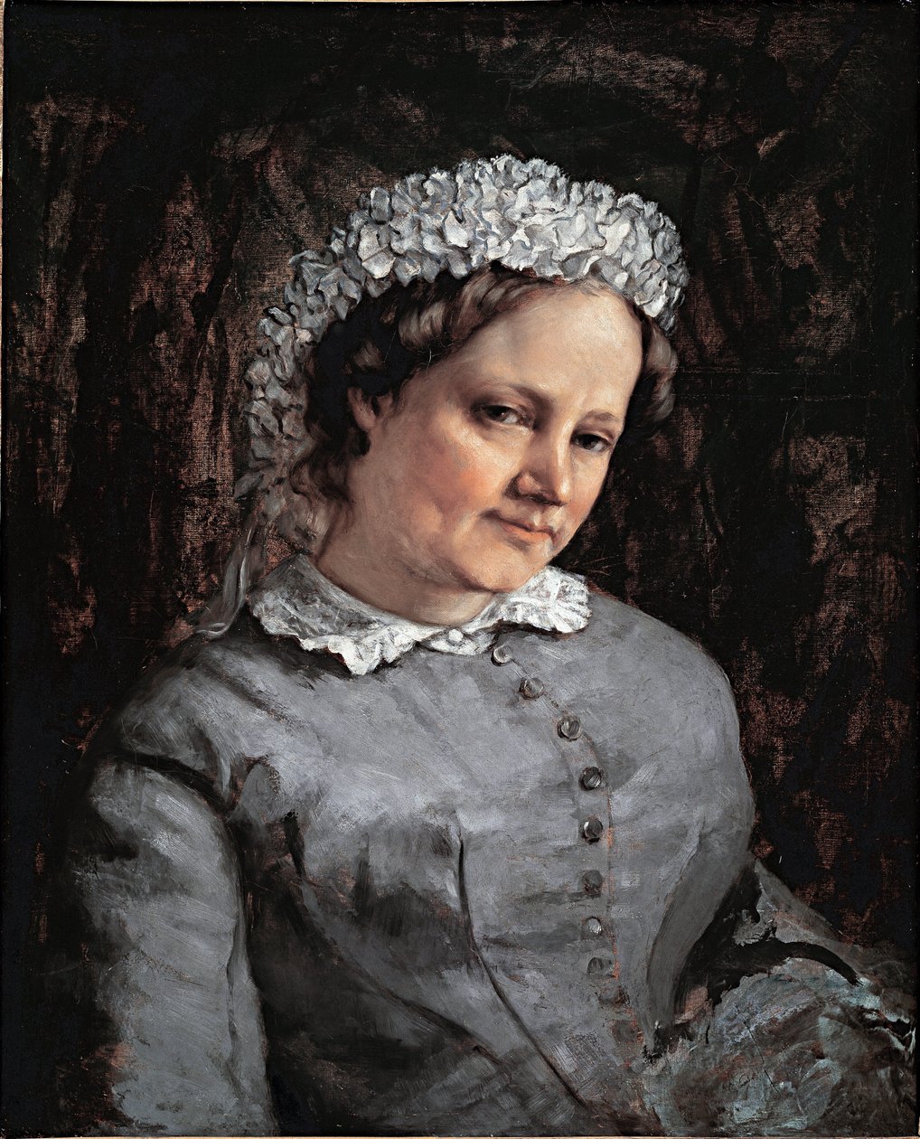 Euphrasie Proudhonin muotokuva (öljy kankaalle tekijältä Gustave Courbet