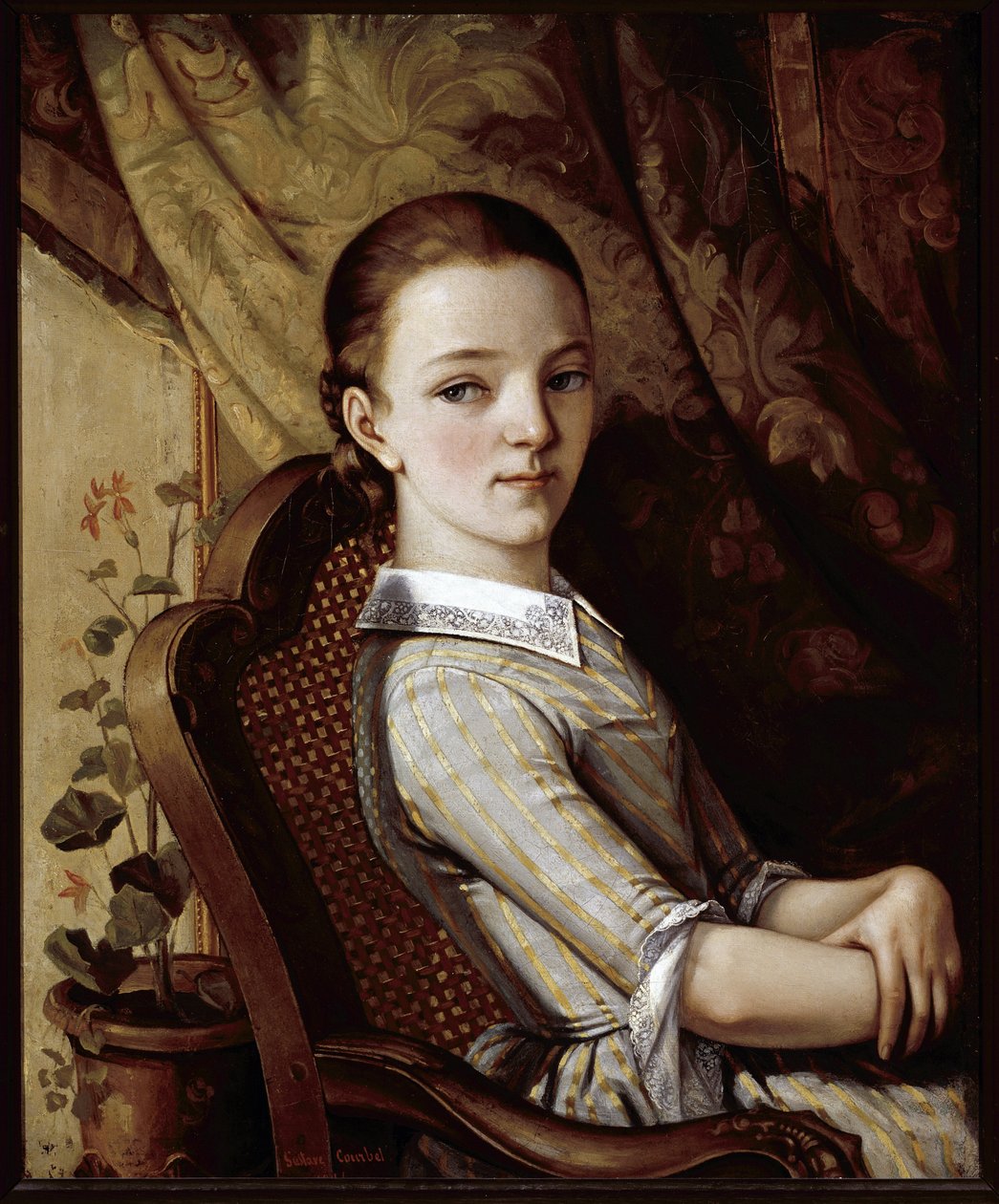 Juliette Courbetin muotokuva (öljy kankaalle tekijältä Gustave Courbet