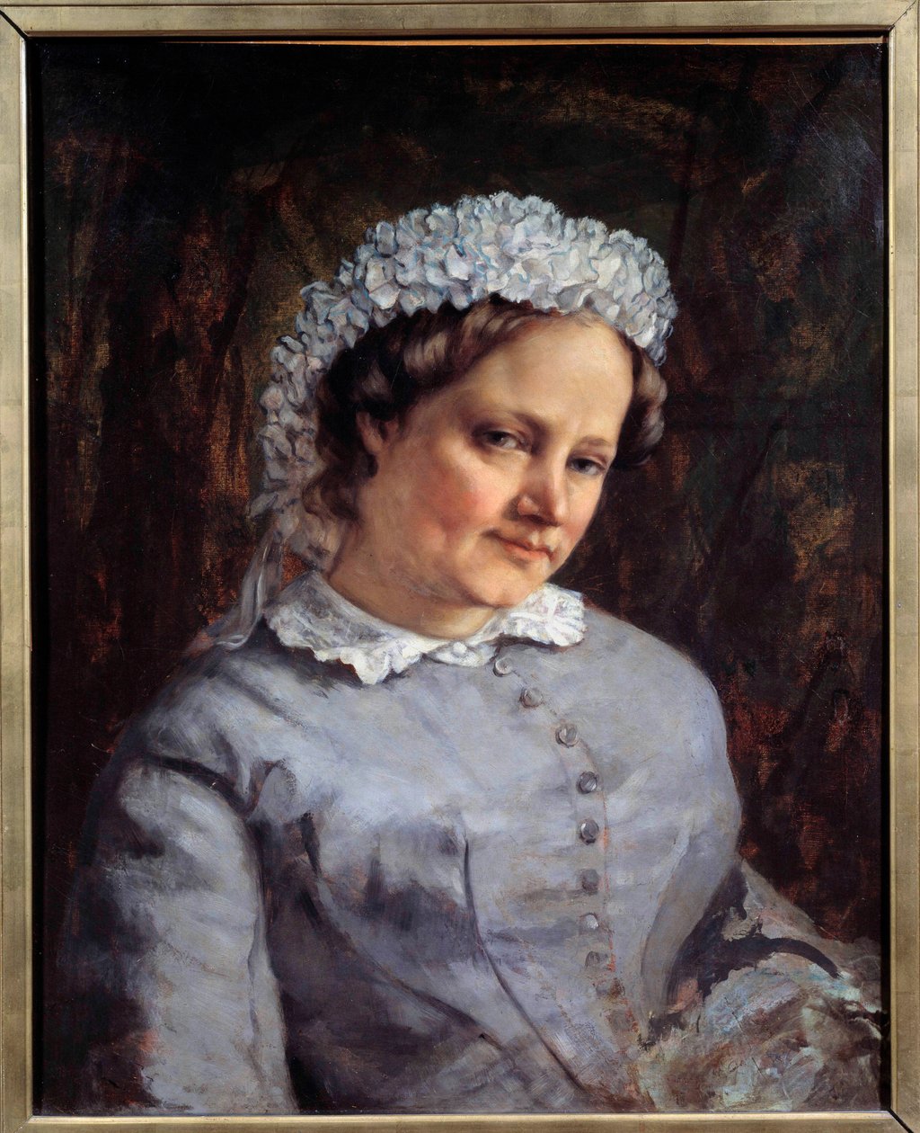 Muotokuva Madame Proudhonista (1822-1900), filosofin, sosiologin ranskalaisen Pierre Joseph Proudhonin (1809-1865) vaimosta Gustave Courbet