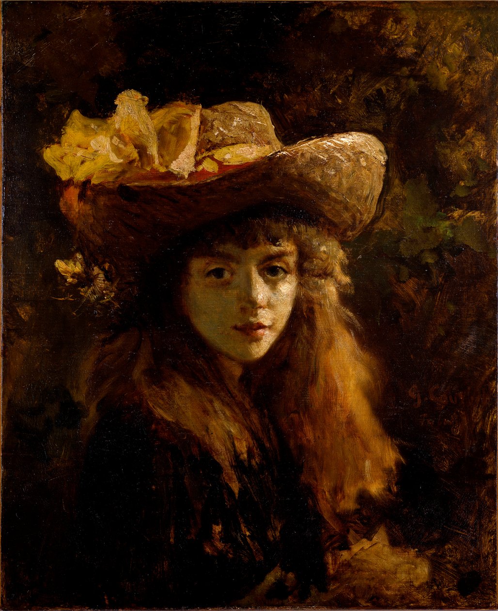 Muotokuva tytöstä Gustave Courbetin (1819-1877) maalaus 1872 Dim. 73x60 cm Wien, Kunsthistorisches Museum, Neue Galerie in der Stallburg tekijältä Gustave Courbet