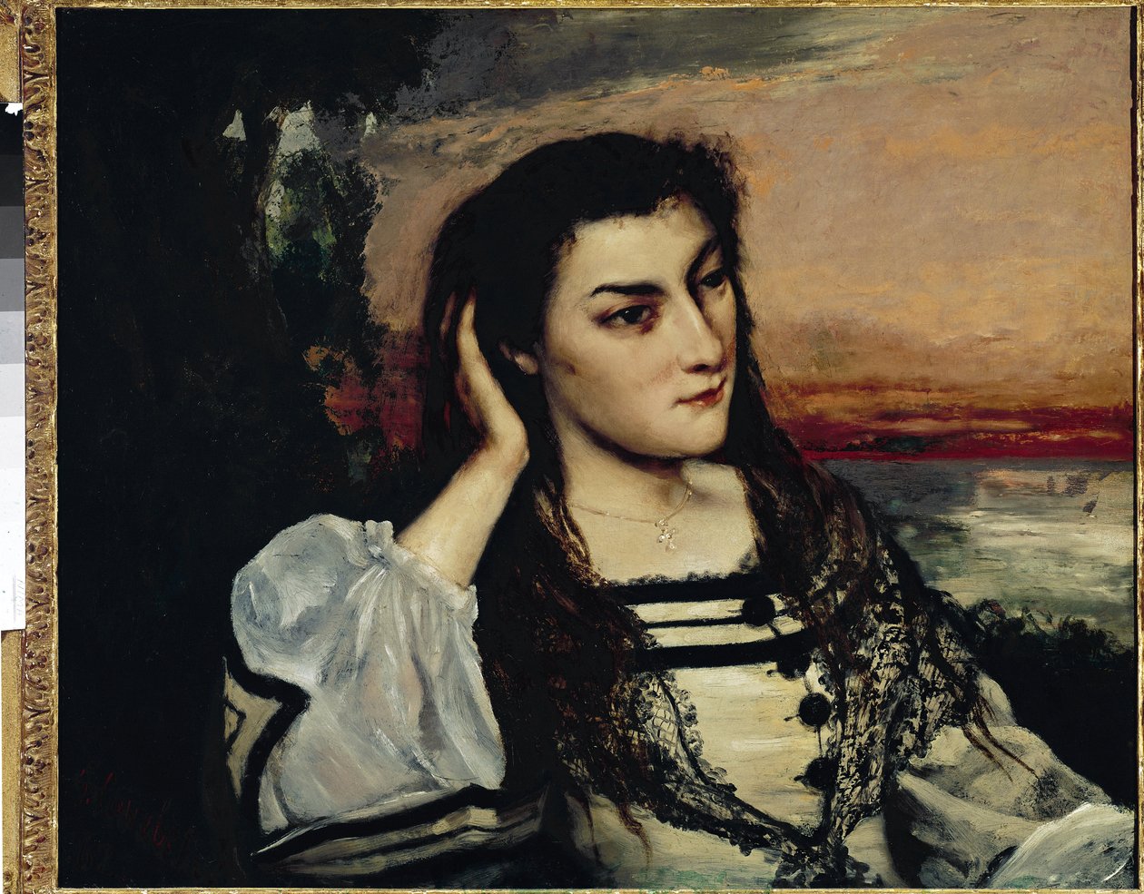 Gabrielle Borreaun haaveilumuotokuva) tekijältä Gustave Courbet
