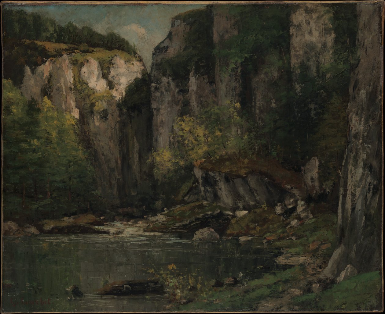 Joki ja kallioita tekijältä Gustave Courbet