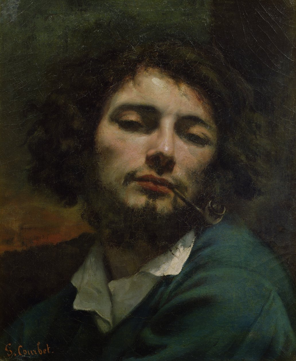 Omakuva tai Mies piipun kanssa, n. 1846 (öljy kankaalle) tekijältä Gustave Courbet