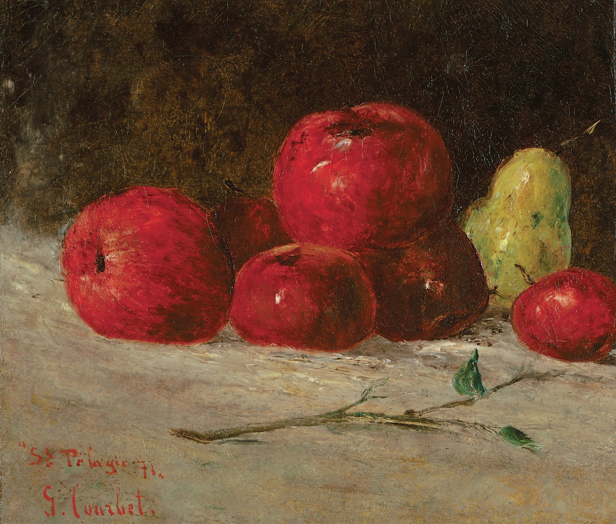 Asetelma, omenat ja päärynät, 1871 tekijältä Gustave Courbet