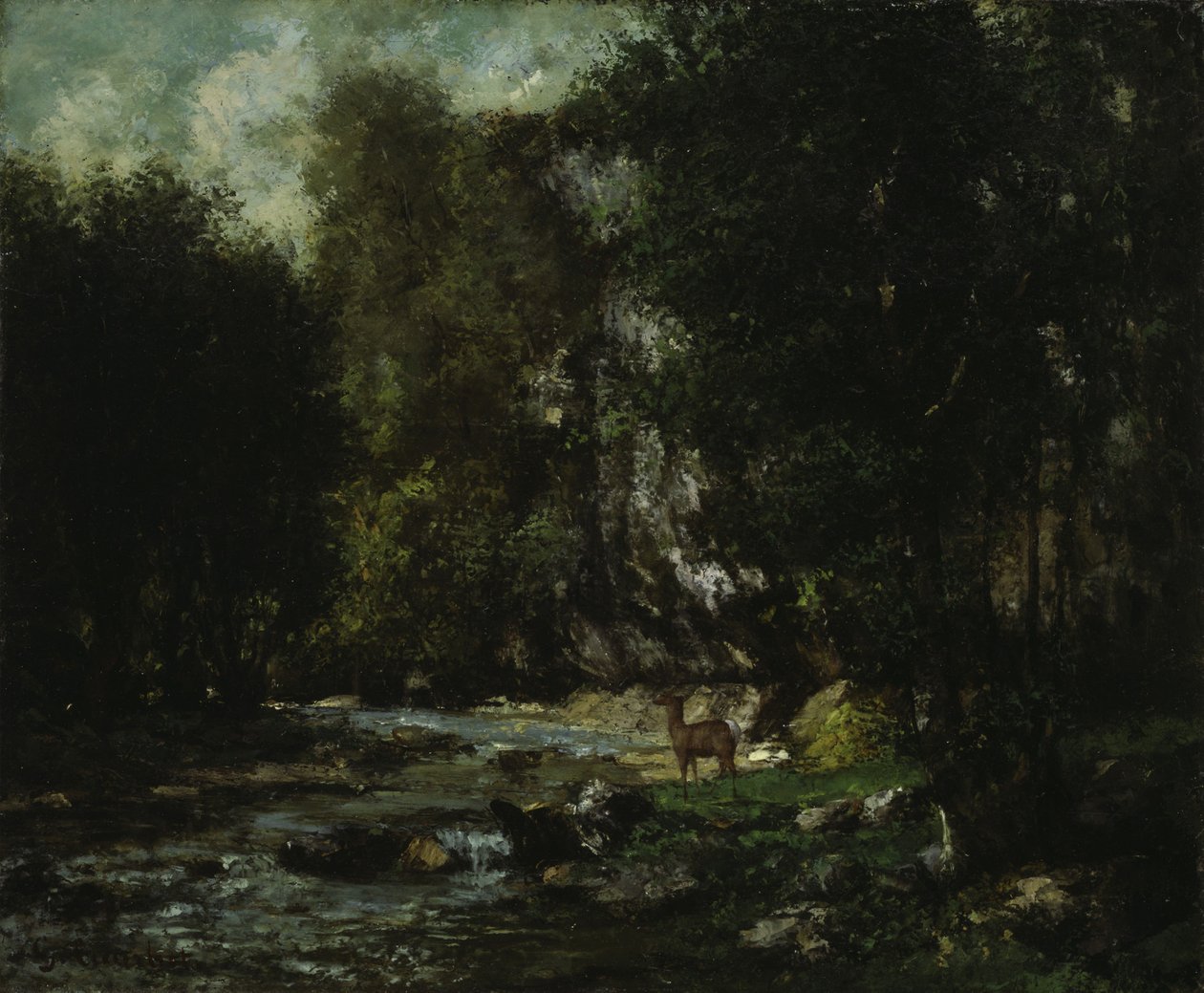 Les Puits-Noirin puro, n. 1855 (öljy kankaalle) tekijältä Gustave Courbet