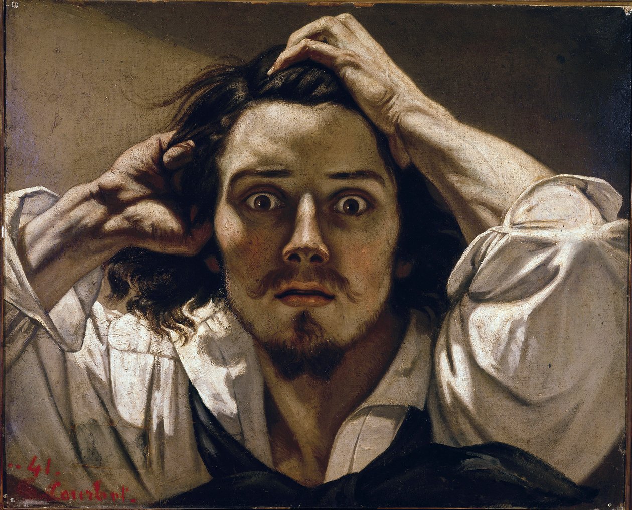 Epätoivoinen mies (omakuva) tekijältä Gustave Courbet