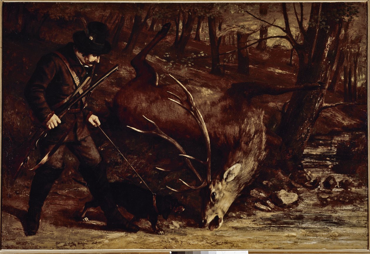 Saksalainen metsästäjä (öljy kankaalle tekijältä Gustave Courbet