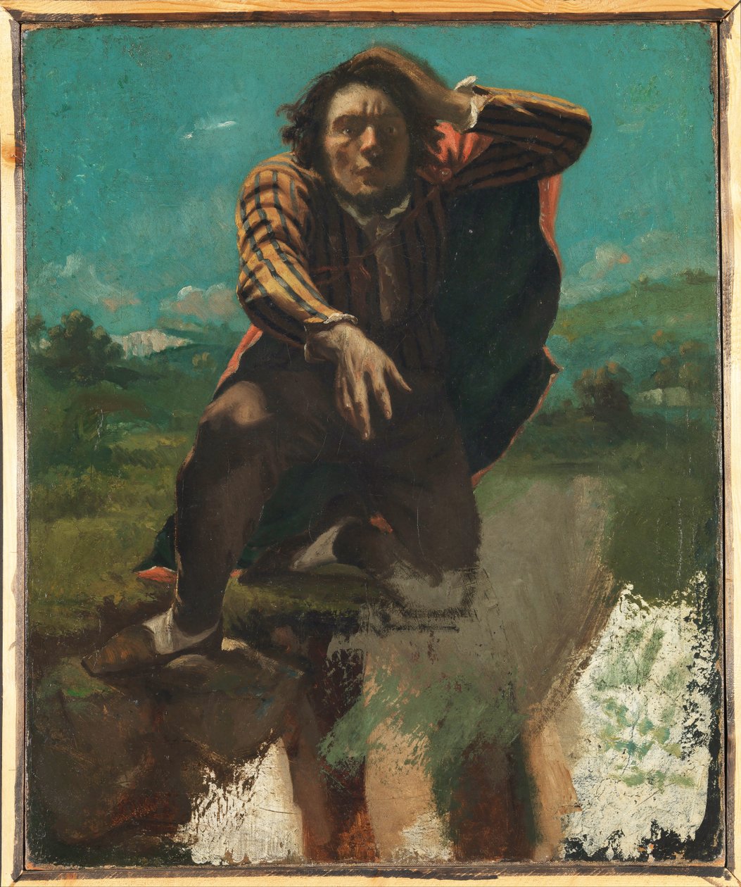 Hullu mies pelon kanssa, n. 1844 (öljy kankaalle) tekijältä Gustave Courbet