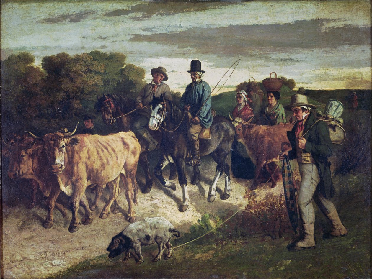 Flageyn talonpojat palaavat messuilta tekijältä Gustave Courbet