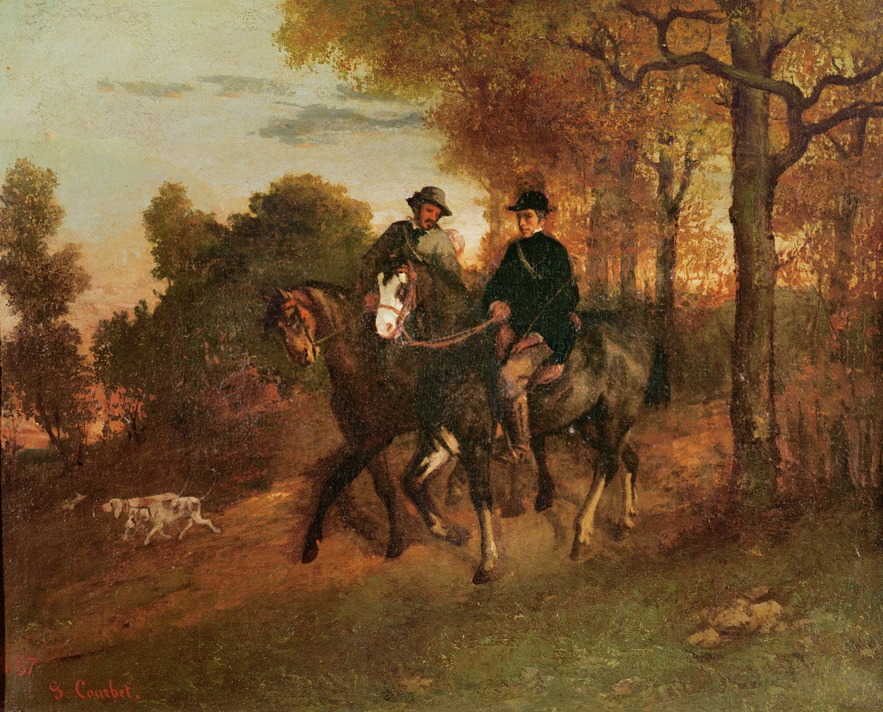 Paluu metsästysretkeltä, 1857 tekijältä Gustave Courbet