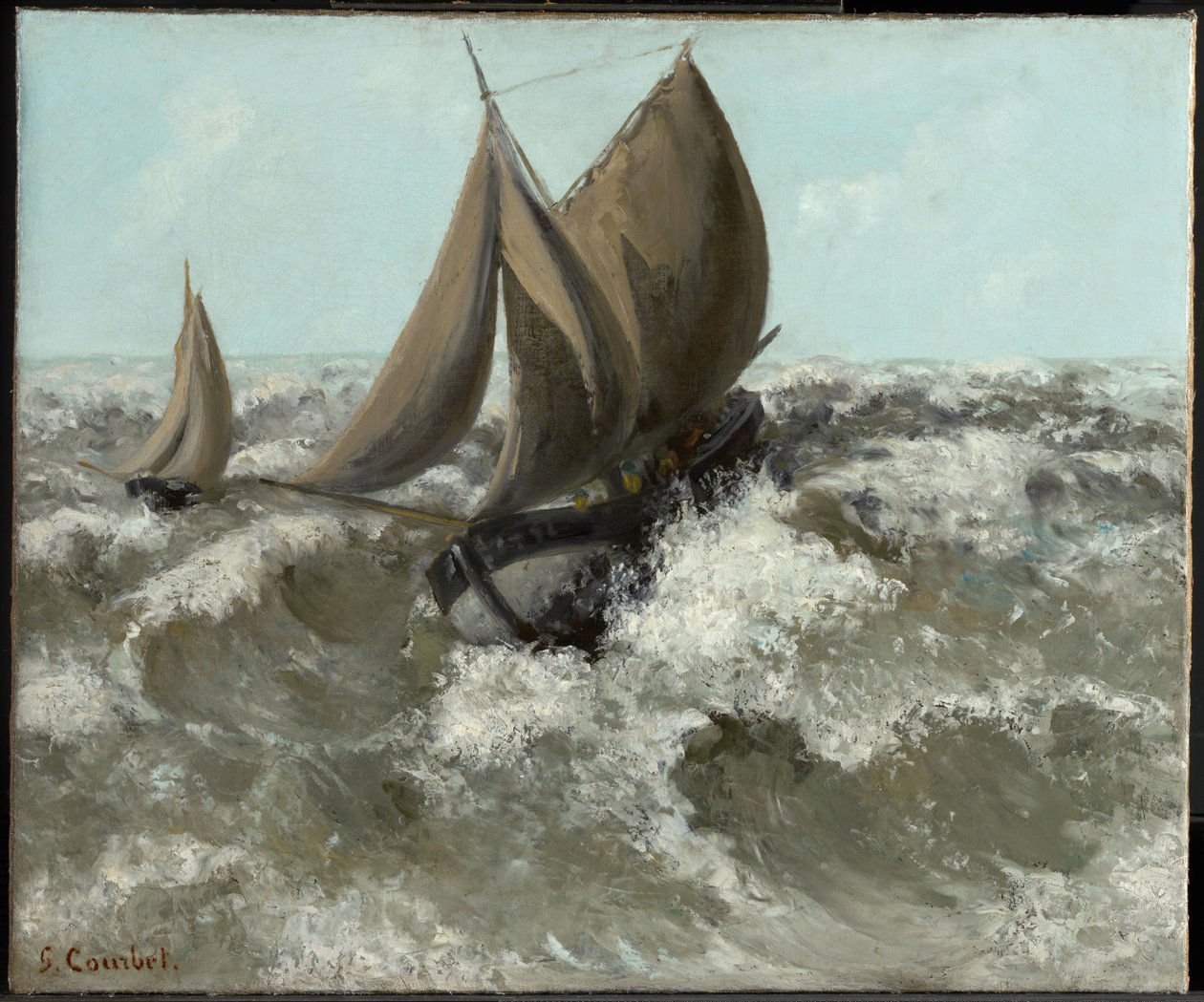 Purjevene (Merimaisema) tekijältä Gustave Courbet