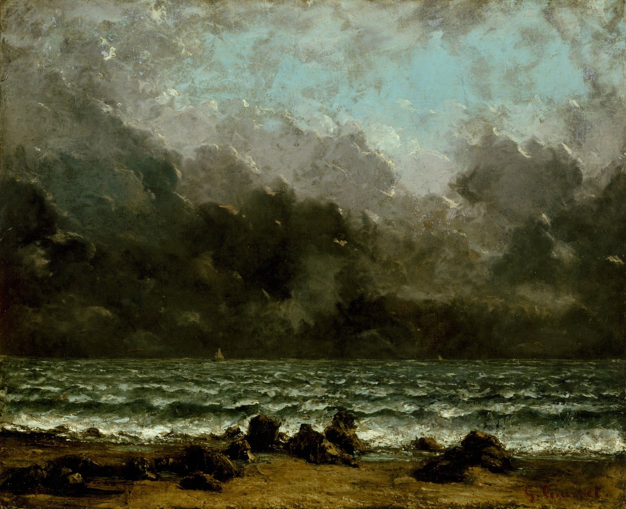 Meri, 1865 tai myöhemmin. tekijältä Gustave Courbet