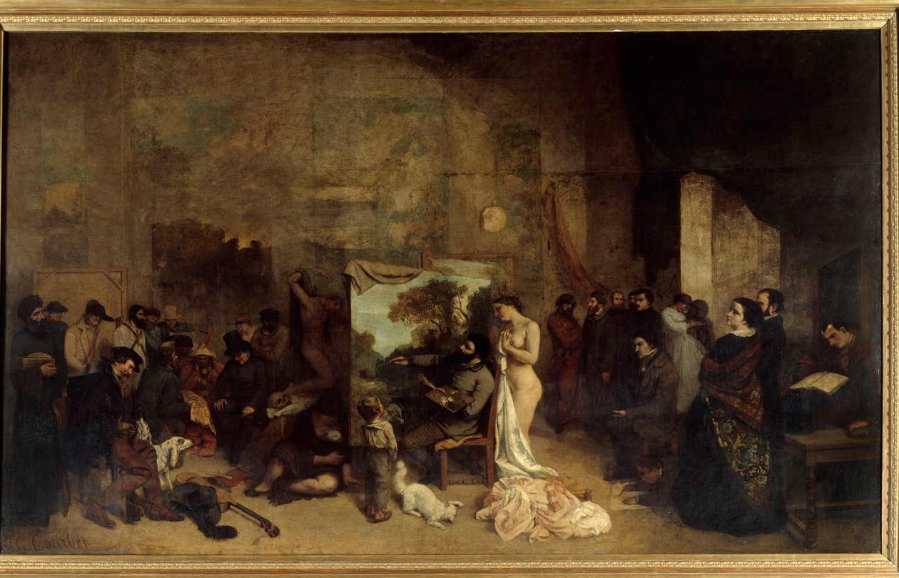 Taidemaalarin studio, todellinen allegoria tekijältä Gustave Courbet