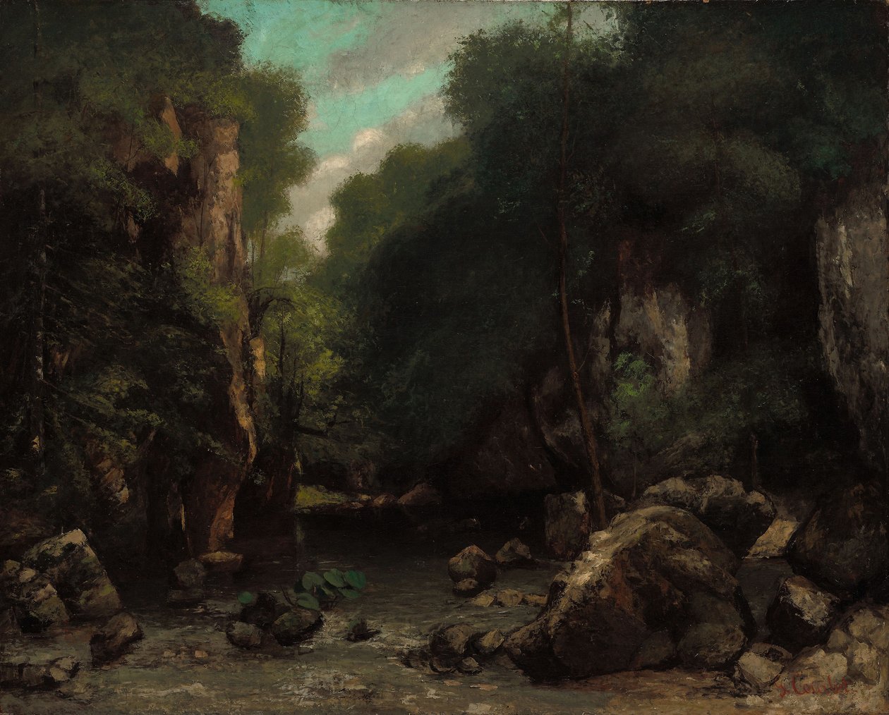 Les Puits-Noirin laakso tekijältä Gustave Courbet