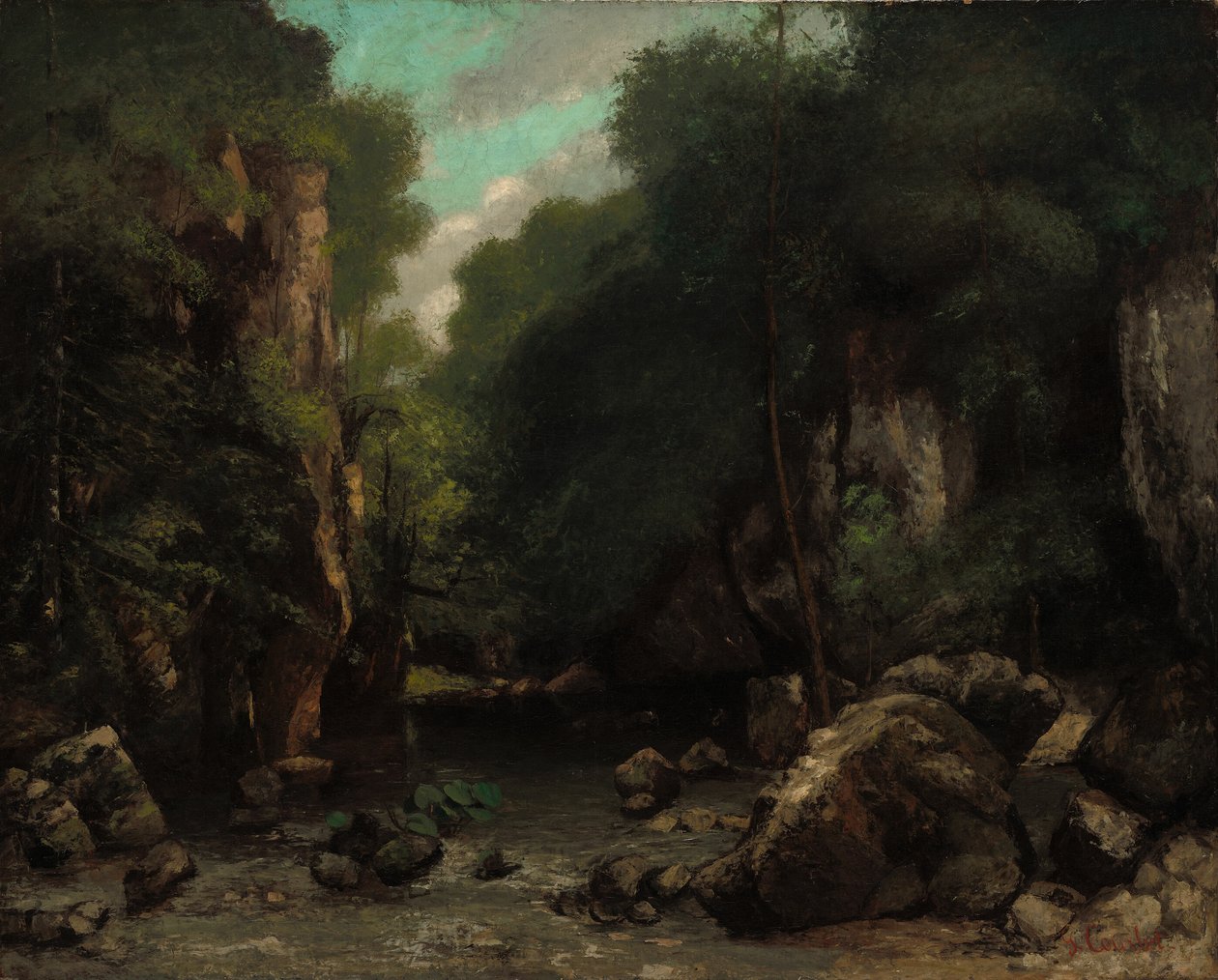 Les Puits-Noirin laakso tekijältä Gustave Courbet