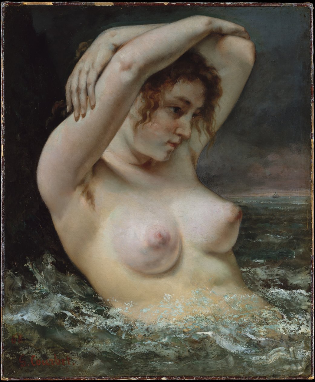 Nainen aalloissa tekijältä Gustave Courbet