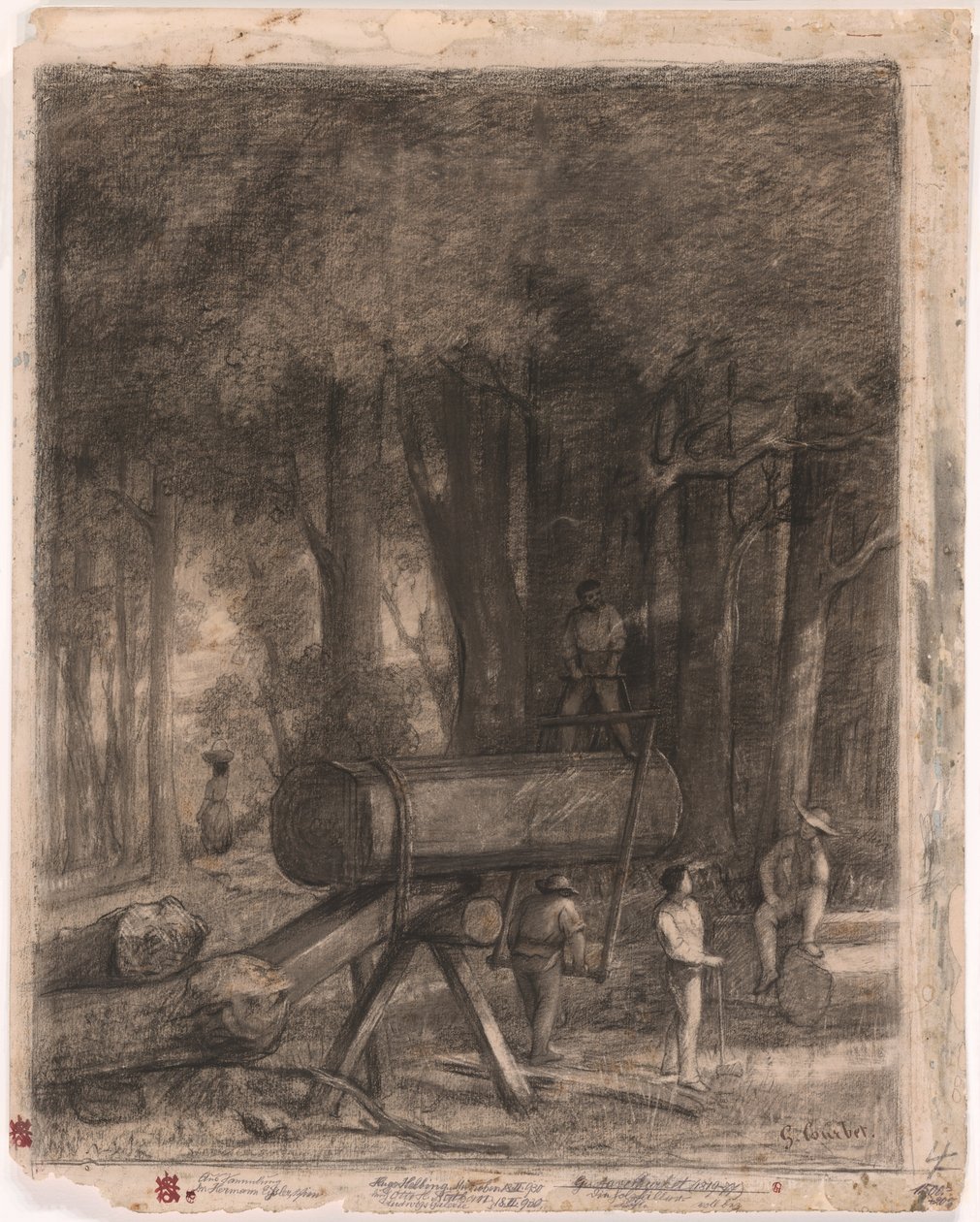 Puunhakkaajat tekijältä Gustave Courbet