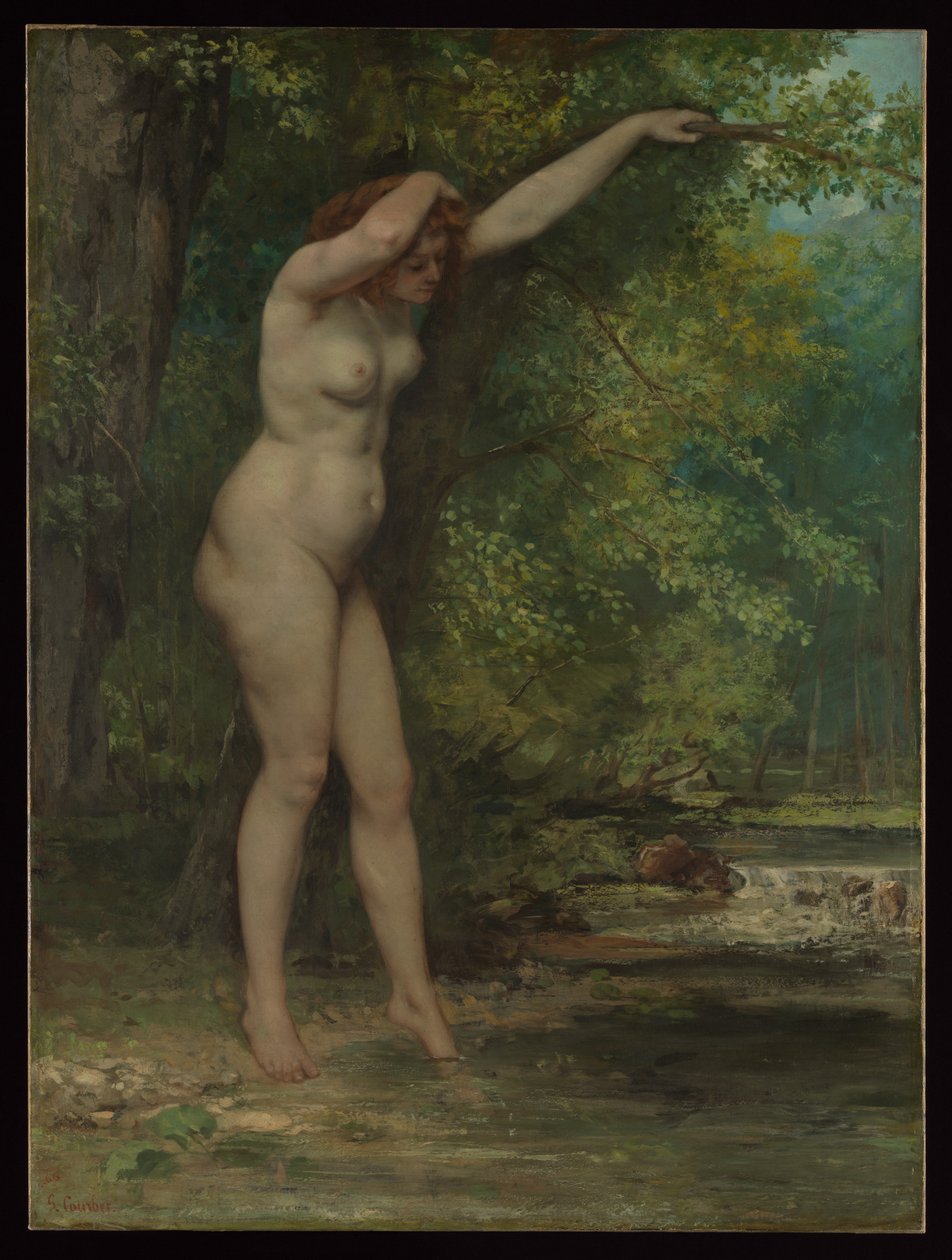 Nuori kylpijätär tekijältä Gustave Courbet
