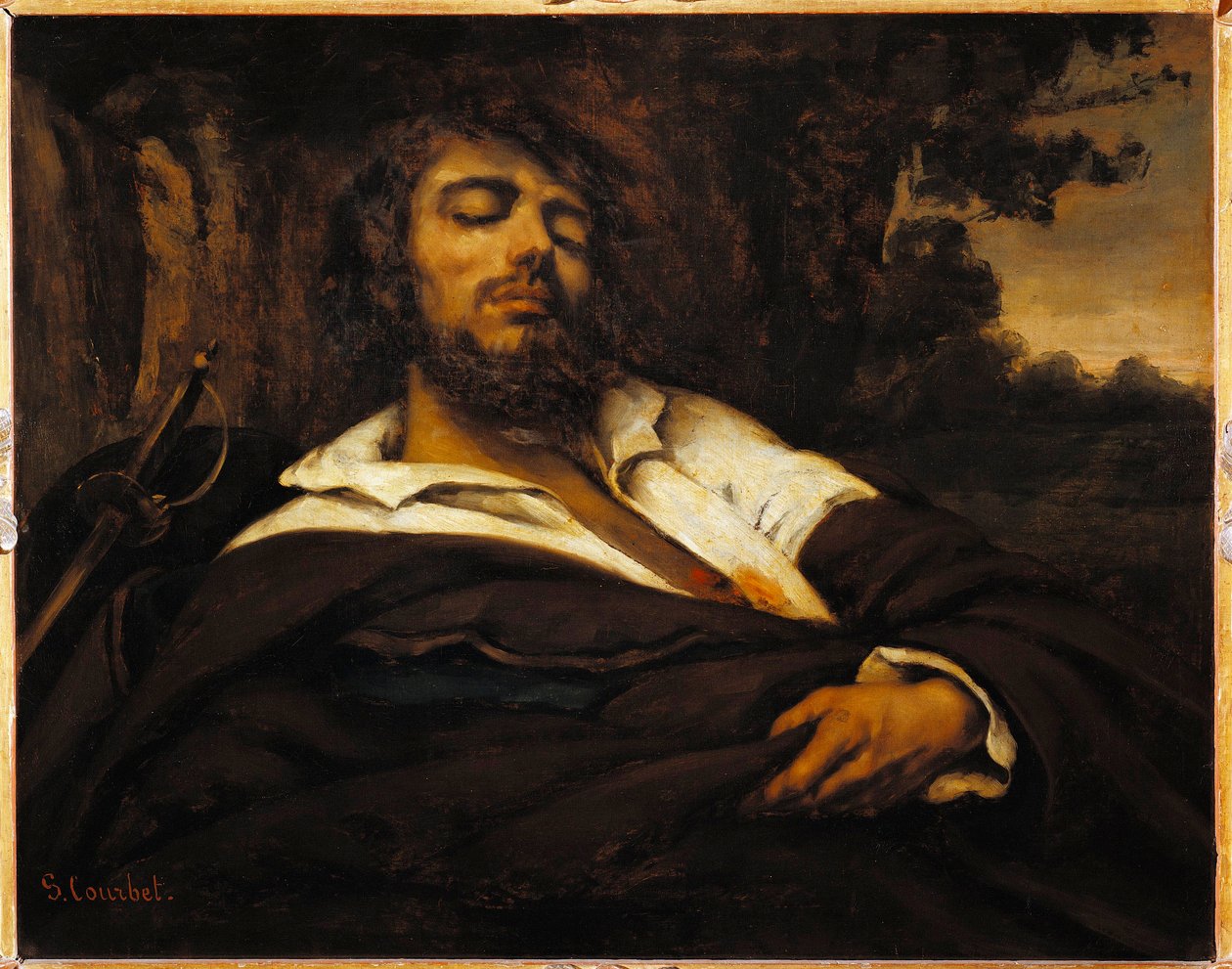 Taiteilijan omakuvan haavat. (öljy kankaalle tekijältä Gustave Courbet