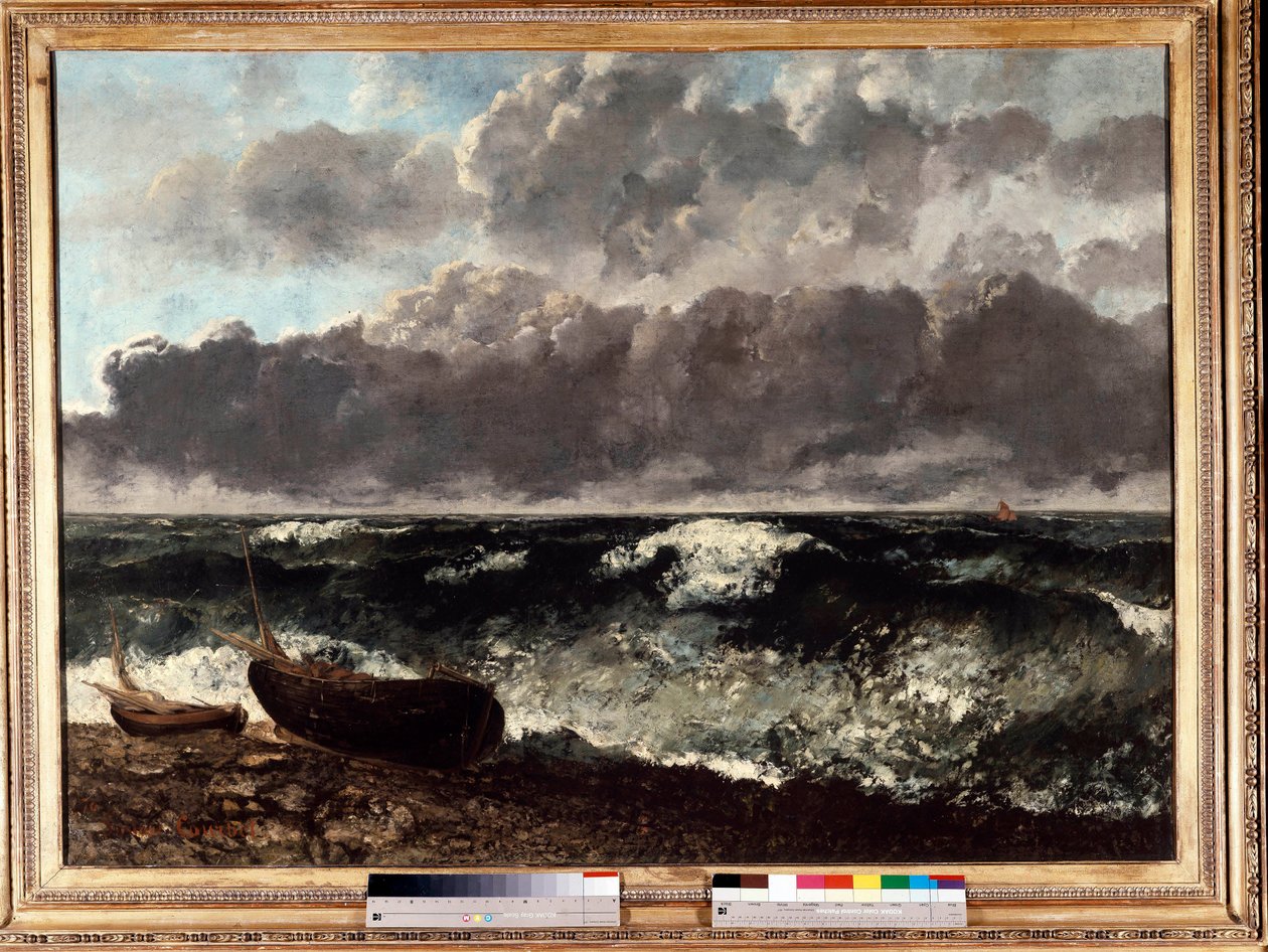 Myrskyinen meri sanoo aallon. Gustave Courbetin (1819-1877) maalaus tekijältä Gustave Courbet