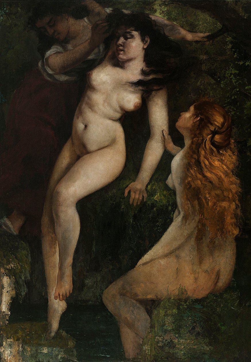 Kolme uimaria tekijältä Gustave Courbet