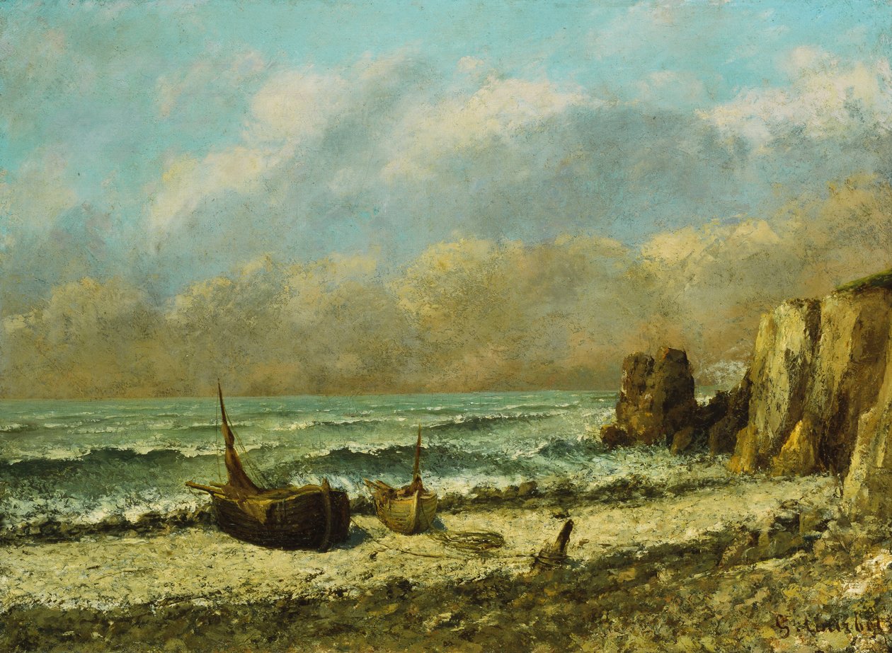 Kaksi venettä rannalla, tekijältä Gustave Courbet