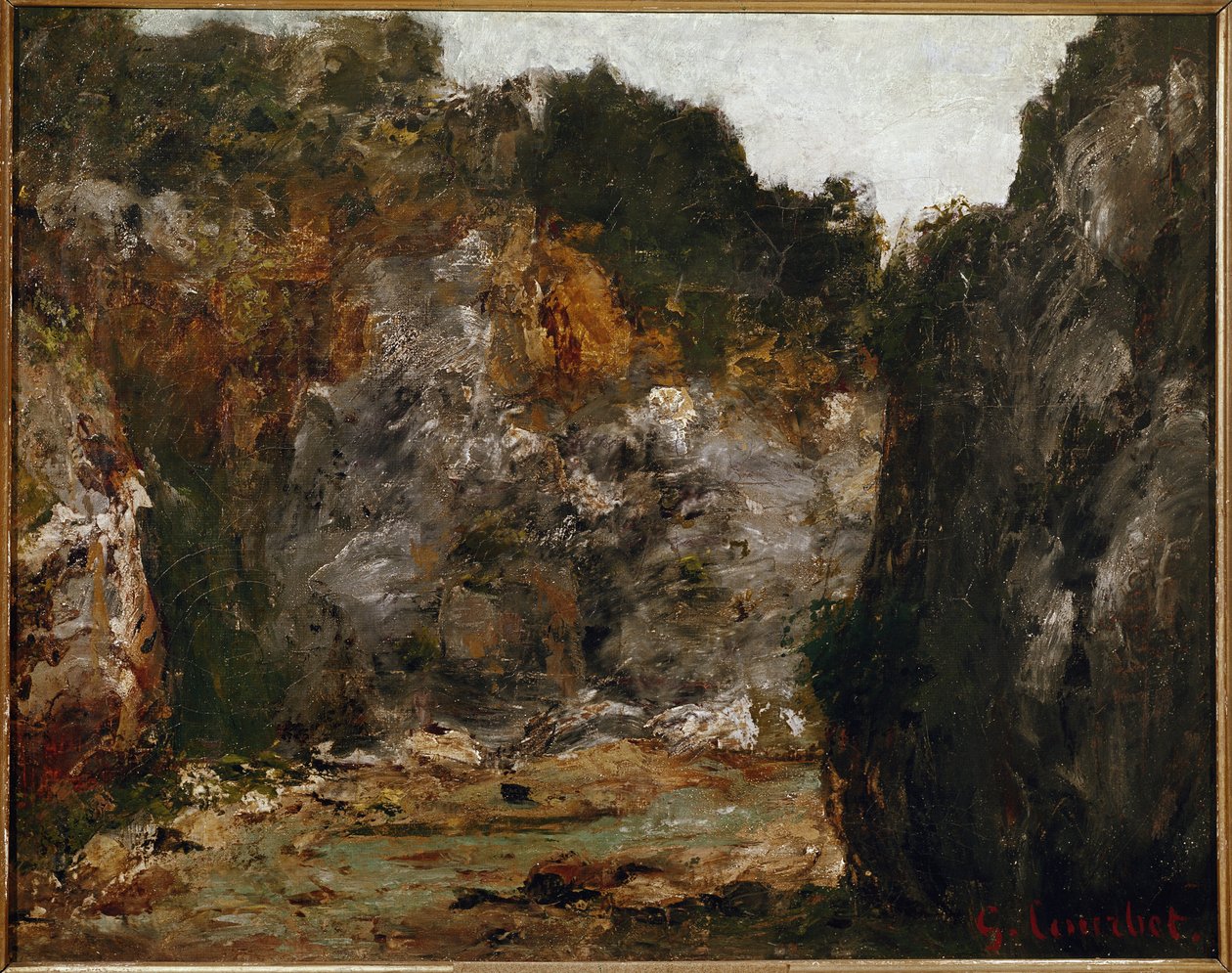 Näkymä saastuttavalle rotkolle tekijältä Gustave Courbet