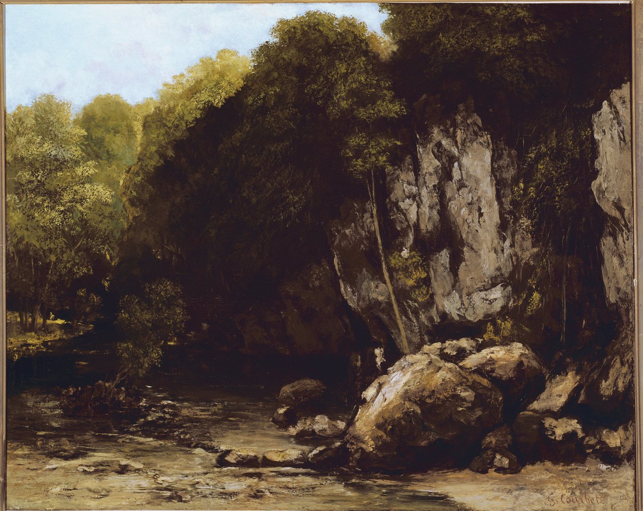Näkymä Le Puits-Noirin paikalle lähellä Ornansia Doubsissa (öljy kankaalle tekijältä Gustave Courbet