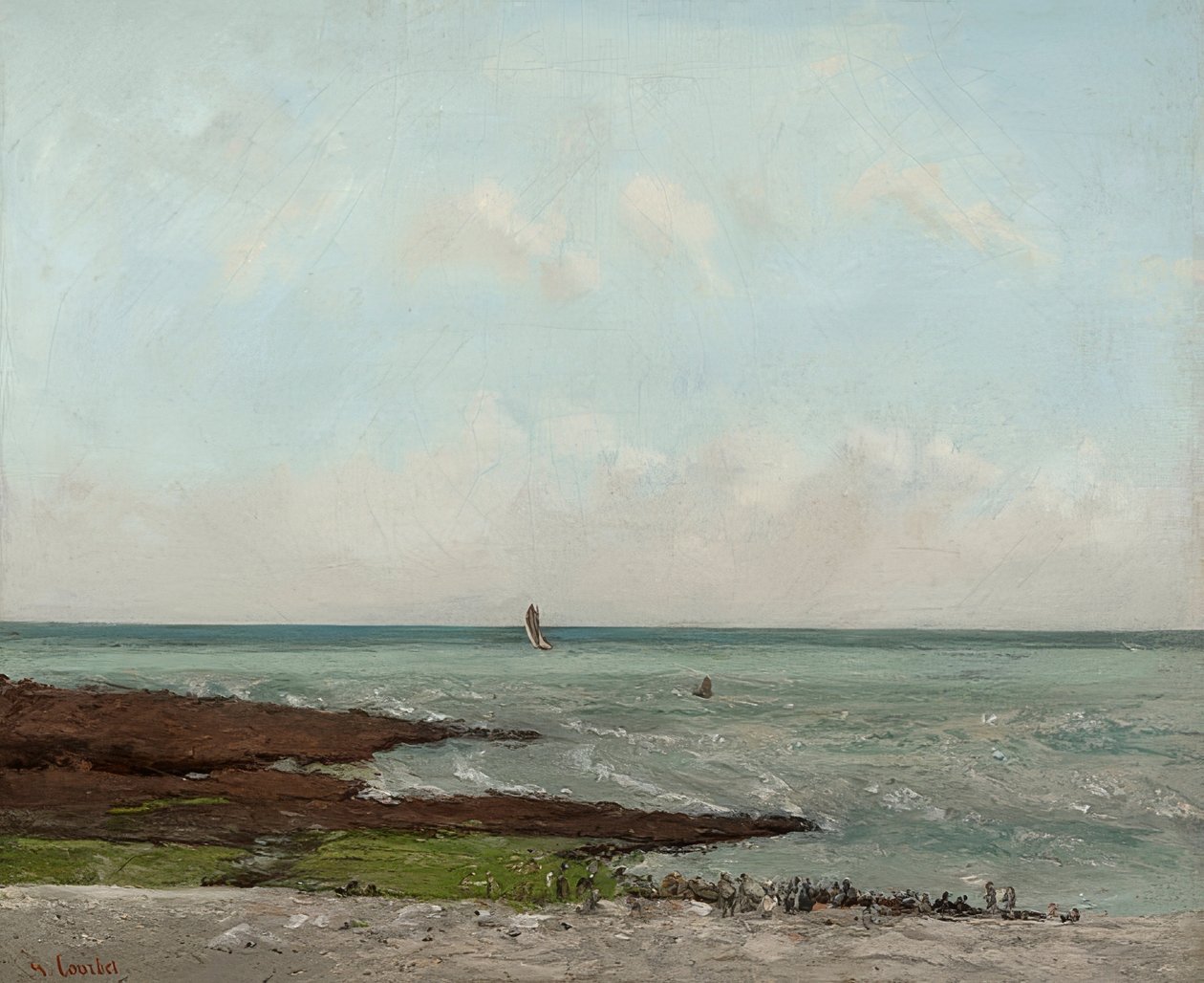 Pesulat Ebbessä, Étretatissa. 1866 tai 1869 tekijältä Gustave Courbet