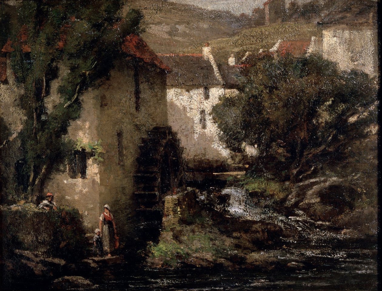 Vesimylly, 1800-luku. tekijältä Gustave Courbet