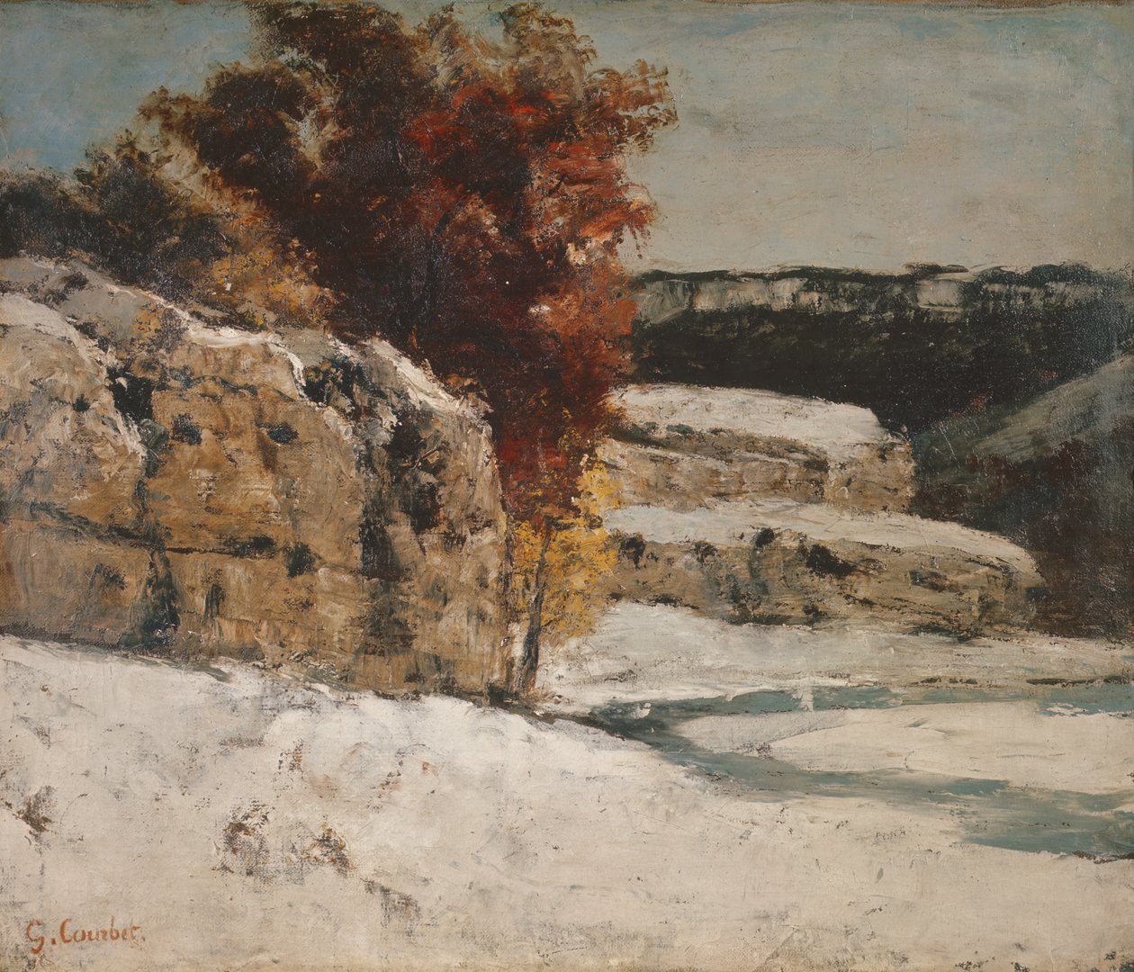 Talvimaisema, 1865-70 tekijältä Gustave Courbet